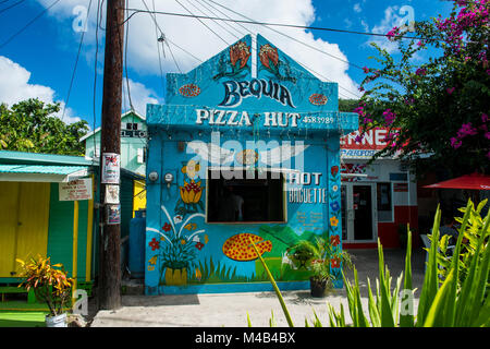 Food stall in Port Elizabeth,Bequia,St. Vincent and the Grenadines,Carribean Stock Photo