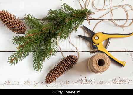 Elements for making Christmas decor. Stock Photo