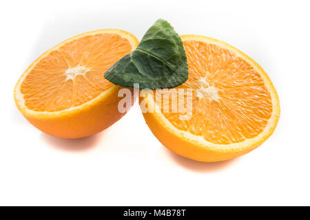 Fresh Orange Isolated on White Stock Photo