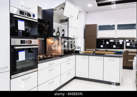 Modern hi-tek kitchen, clean interior design Stock Photo