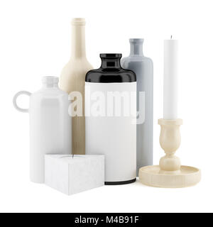 ceramic vases isolated on white background Stock Photo