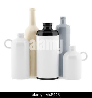 ceramic vases isolated on white background Stock Photo