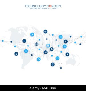 Abstract business vector infographic. Cloud computing and global network connections concept design. Scientific business template with icons for brochure, diagram, workflow, timeline, web design. Stock Vector