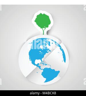 One tree on Earth vector illustration Stock Vector