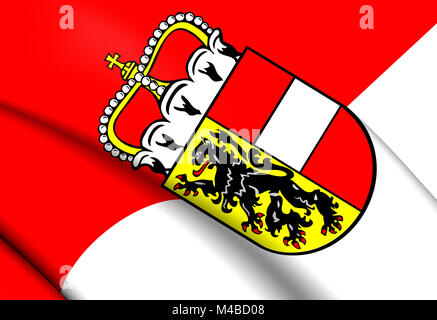 3D Flag of the Salzburg Stock Photo