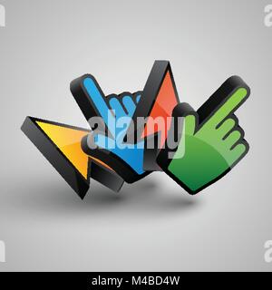 Vector colorful cursors Stock Vector