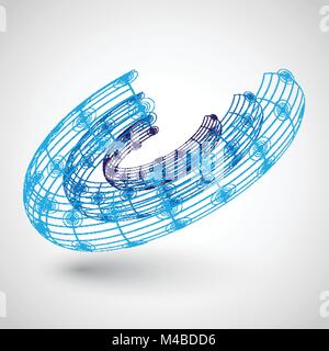 Globe with orbits, vector illustration Stock Vector