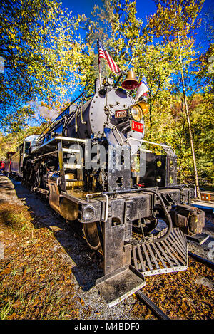 great smoky mountains rail road autumn season excursion Stock Photo