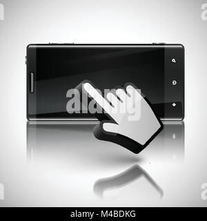 Click on the screen mobile phone, vector Stock Vector
