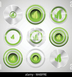 Ecology buttons, vector Stock Vector