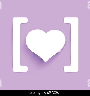 A paper heart in a bracket, vector Stock Vector