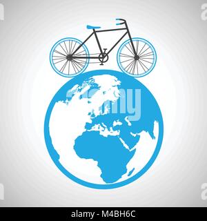 Bicycle around the globe, vector Stock Vector