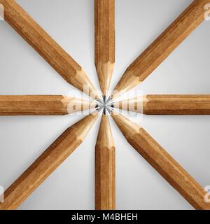 Wooden realistic pencils, vector Stock Vector