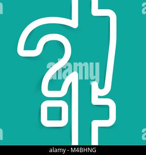 A question mark and an exclamation mark made by paper, vector Stock Vector