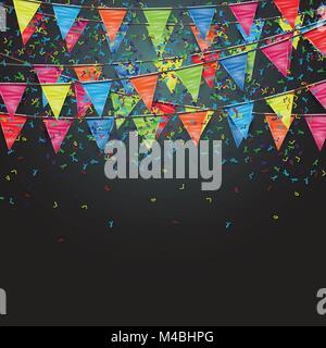 Festive background with flags, vector Stock Vector