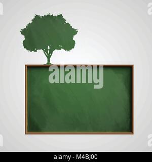 Blackboard with a tree, vector Stock Vector