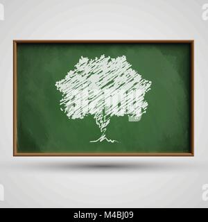 Blackboard with a tree, vector Stock Vector