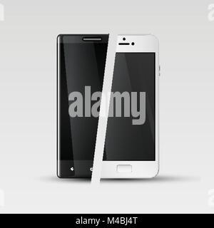 Realistic smartphones, vector illustration Stock Vector