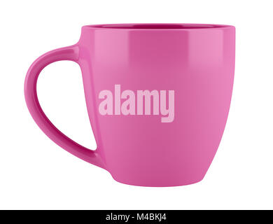 pink ceramic cup isolated on white background Stock Photo