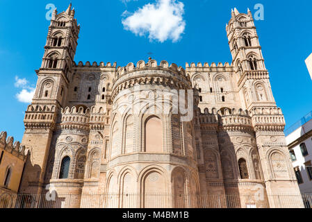 Backside of the huge cathedral in Palermo, Sicily Stock Photo