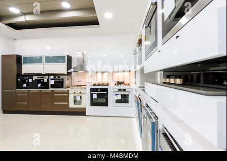 Modern hi-tek kitchen, clean interior design Stock Photo