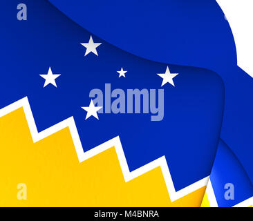 Flag of Magallanes and Antartica Chilena Region Stock Photo