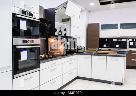 Modern hi-tek kitchen, clean interior design Stock Photo