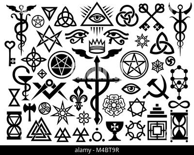 Medieval Occult Signs And Magic Stamps (Origin set) Stock Photo