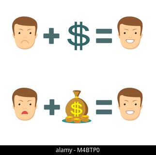 Money makes you smile. Stock Vector