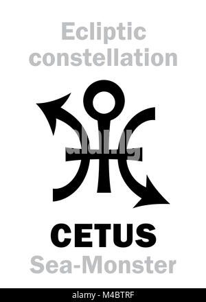 Astrology: Sign of constellation CETUS (The Sea-Monster) Stock Photo