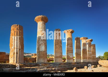 The temple of heracles in the Valley of the Temples Stock Photo