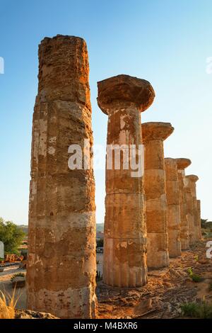 The temple of heracles in the Valley of the Temples Stock Photo