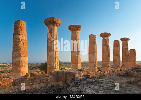 The temple of heracles in the Valley of the Temples Stock Photo