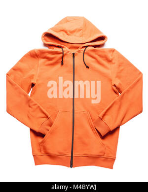 orange hoodie isolated on white backgroud Stock Photo