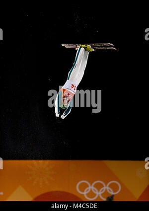 Pyeongchang, South Korea. 15th Feb, 2018. during the Women's Freestyle Skiing Aerials at the PyeongChang 2018 Winter Olympic Games at Phoenix Snow Park on Thursday February 15, 2018. Credit: Paul Kitagaki Jr./ZUMA Wire/Alamy Live News