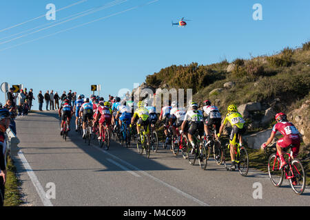 Sapeira, Portugal, 15th, Feb, 2018. Breakaway at the top of the Cat 3 climb of Sapeira, Algarve. Credit: Craig Rogers Credit: Craig Rogers/Alamy Live News  Stock Photo