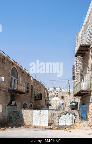 HEBRON, ISRAEL - AUGUST 04, 2010: Vertical picture of roadblock in Hebron, Israel. Stock Photo