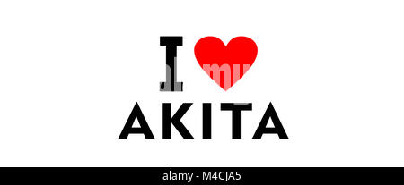 I love Akita city Japan country heart symbol Stock Photo