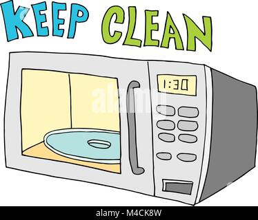 An image of a  keep microwave clean. Stock Vector
