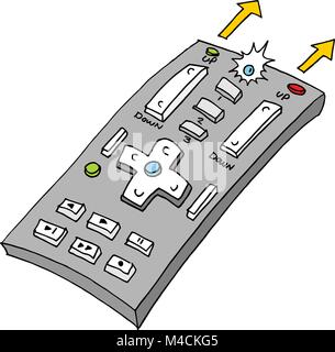 An image of a retro remote control Stock Vector