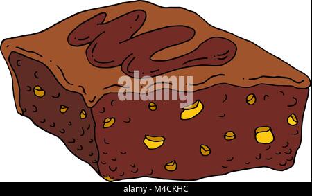 An image of a chocolate fudge brownie. Stock Vector