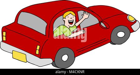 man waving goodbye from his car Stock Photo: 88972610 - Alamy