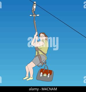 Zip Rider Svg An image of a female zip line rider side view Stock Vector Image & Art ...