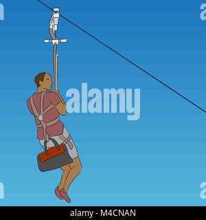 Zip Rider Svg An image of a male zip line rider front view Stock Vector Image & Art ...