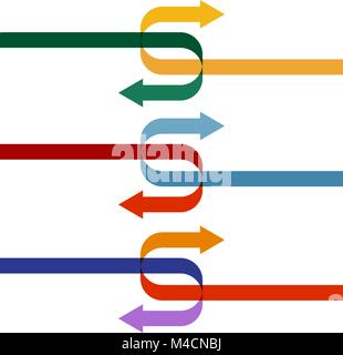 An image of two overlapping compatible corporate company arrows. Stock Vector