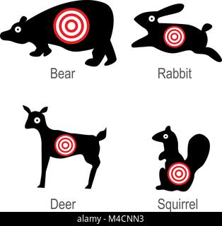 An image of a set of hunted animal targets. Stock Vector