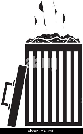 open bin with garbage cap handle Stock Vector