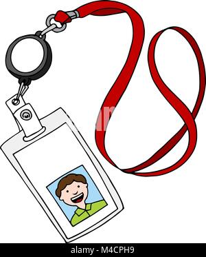 An image of a lanyard id identification badge. Stock Vector