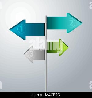 An image of a 3d arrow signpost icon. Stock Vector