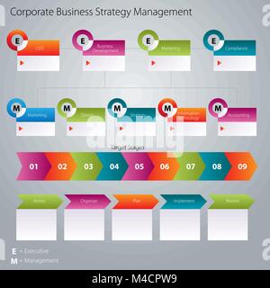 An image of a corporate business strategy management icon. Stock Vector